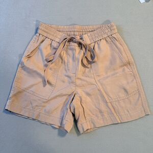 RW Co Drawstring Shorts Beige Tan Lyocell Relaxed Womens Size XXS